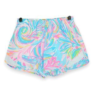 Lilly Pulitzer Luxletic‎ Shorts Fish Kiss Multicolor Womens XXS